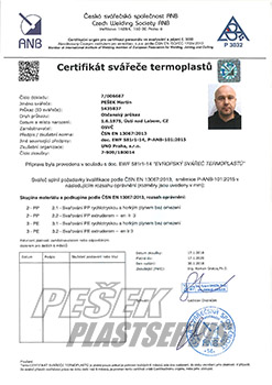 Certifikt Svee Termoplast